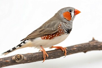 Fototapeta premium Australian zebra finch isolated on white background