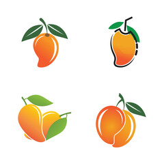 Mango fruit logo vector and symbol design