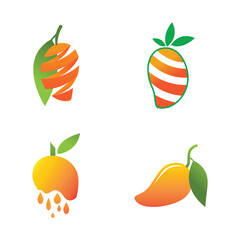 Mango fruit logo vector and symbol design
