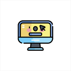 Icon representing computer monitor warning