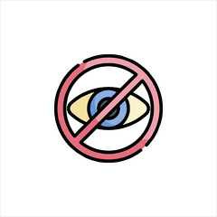 Icon representing prohibited camera symbol