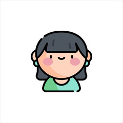 Icon representing girl character avatar