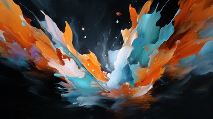 Abstract Splatter Painting with Vibrant Colors