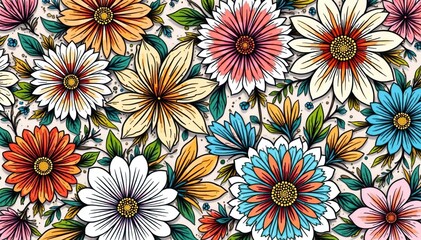 Intricate line art floral pattern, perfect for modern designs , graphic, line