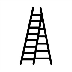 Folding ladder vector silhouette construction equipment access solution
