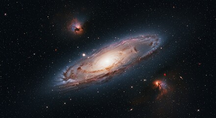 Fototapeta premium Galaxy View Outer Space Showing Stars and Nebulae