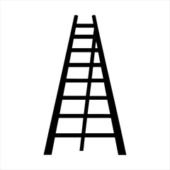 Folding ladder vector silhouette construction equipment access solution