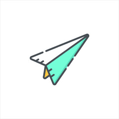 Paper airplane soars through the air, symbolizing dreams and aspirations with a playful and optimistic vibe.