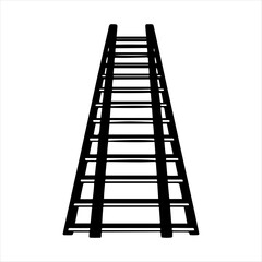 Folding ladder vector silhouette construction equipment access solution