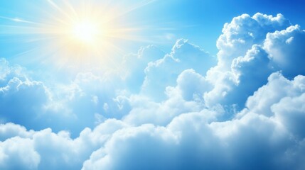 Sunbeams breaking through clouds with dramatic lens flare for inspirational and atmospheric design concepts