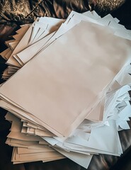 Stack of blank white papers