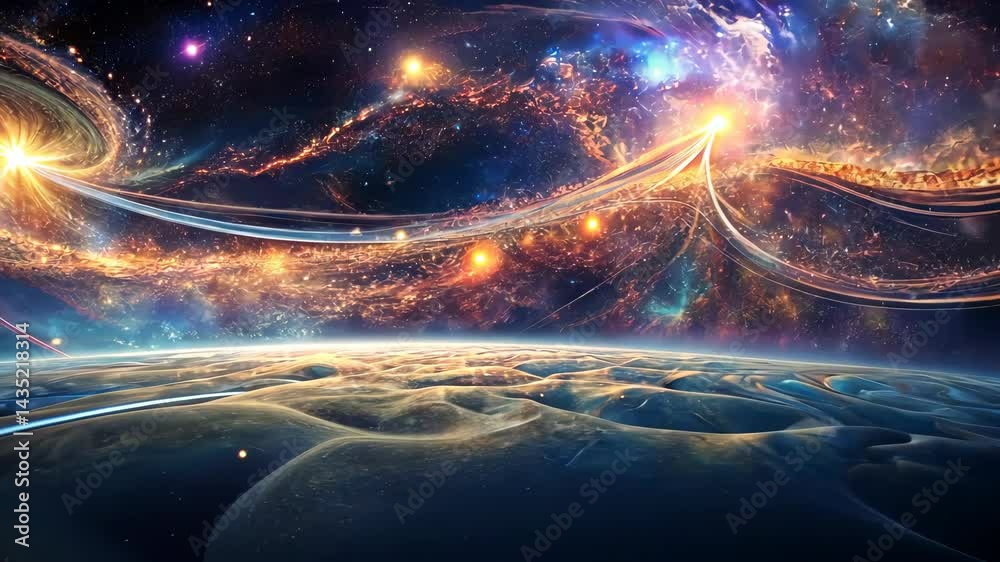 Wall mural cosmic journey exploring the universe's wonders through interstellar pathways and radiant nebulae