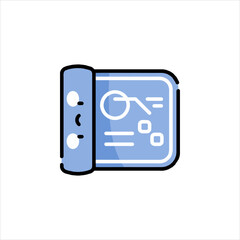 Modern foldable smartphone displaying a complex circuit diagram on its screen, showcasing innovative technology and futuristic design.