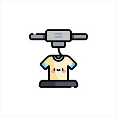 3d printer creates a cute tshirt in a modern factory using advanced technology for customizable clothing production.