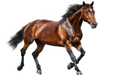 king horse handsome muscle full body detailed like paintis isolated on transparent background