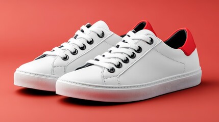 Stylish white sneakers with red accents (1)