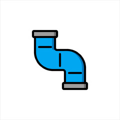 Blue pipe connecting two points in a plumbing system, essential for water or gas transport with a clean and modern appearance.