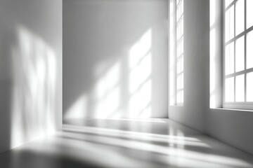 Fototapeta premium Empty Modern Interior with Sunlight and Shadows