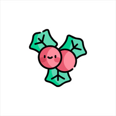 Cute holly berries with smiling faces symbolize christmas joy and festive cheer during the holiday season, bringing a touch of whimsy and warmth to winter celebrations.