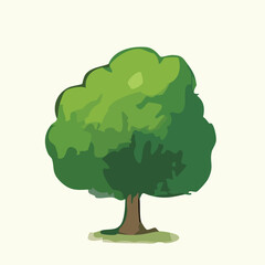 vector illustration of tree in watercolor style