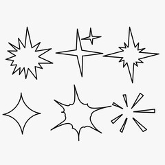 hand drawn doodle light effect collection icon
