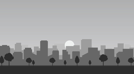 Modern City Skyline Silhouette