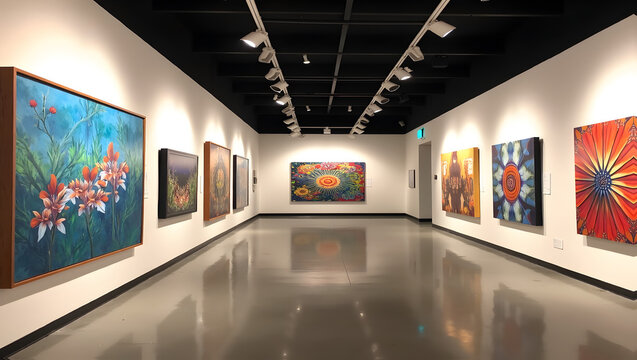 Dynamic art exhibit showcasing visual artists