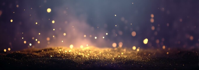 Golden Glitter Background with Bokeh Effect
