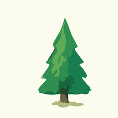 vector illustration of tree in watercolor style