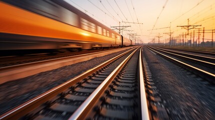 Train Tracks at Sunset