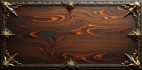 Wood grain pattern with intricate mosaic details and golden accents , gold, natural