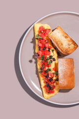 A Truly Delicious Omelet with Fresh Vegetables and a Tasty