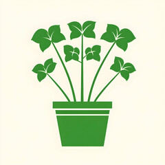Obraz premium Green Potted Plant Illustration