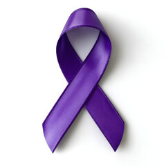 Purple ribbon awareness isolated on transparent or white background