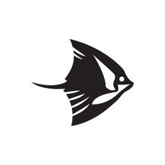 Ray fish vector illustration with silhouette design