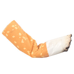 cigarette collection isolated on white background butts