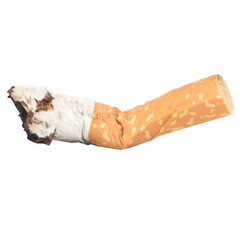 cigarette collection isolated on white background butts