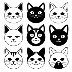 Vector Cat Head Designs