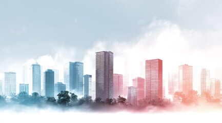 Cityscape with Foggy Background