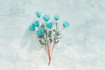 Light Blue Flowers on a Light Blue Background