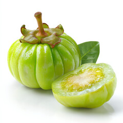 Fresh garcinia atroviridis fruit isolated on transparent or white background