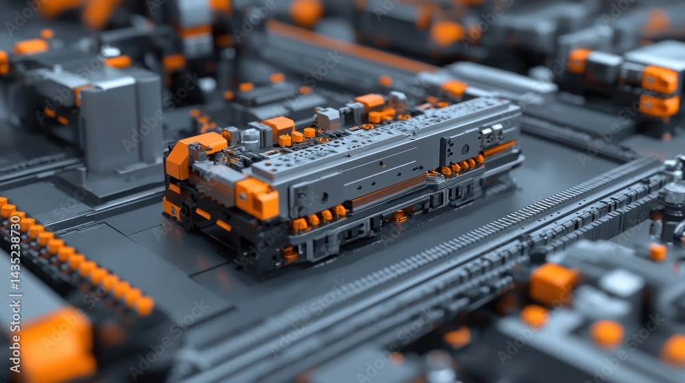 Poster futuristic circuit board with intricate details
