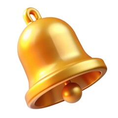 Shiny golden bell illustration on white background
