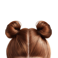 Naklejka premium A whimsical hairstyle featuring symmetrical buns, showcasing a playful and creative aesthetic