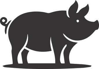 Fototapeta premium Pig Silhouette Vector Set – Farm Animal Collection for Logos, Stickers, and Designs