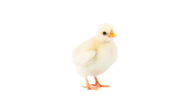 Easter chick isolated on transparent white  background .small chicken