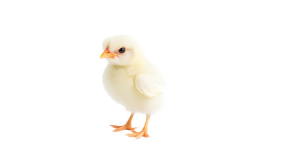 Fototapeta premium Easter chick isolated on transparent white background .small chicken
