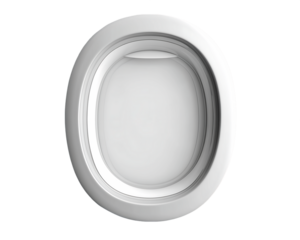 White Concentric Oval Shape on Transparent Background, PNG
