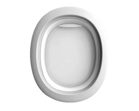 White Concentric Oval Shape on Transparent Background, PNG