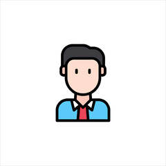 set of funny cartoon manager